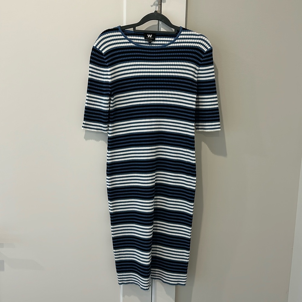 W by Worth Blue Striped Dress.  Size Medium with tags